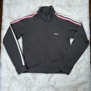 Fila Grey & Pink Stripe Arm Jacket